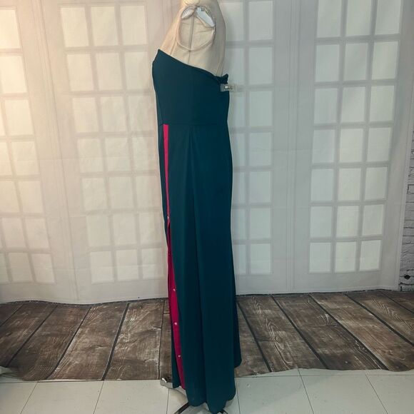 Prettylittething Strapless contrast snap front wide leg jumpsuit size 8 - Picture 7 of 12